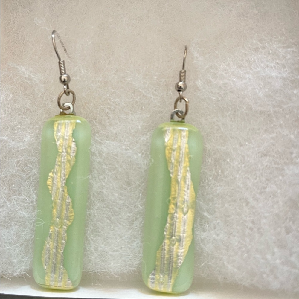 Alan Masaoka Earrings handmade glass design. Made in Carmel Valley CA